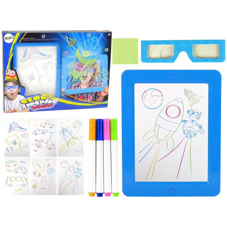 3D Svietiaca tabuľa – modrá